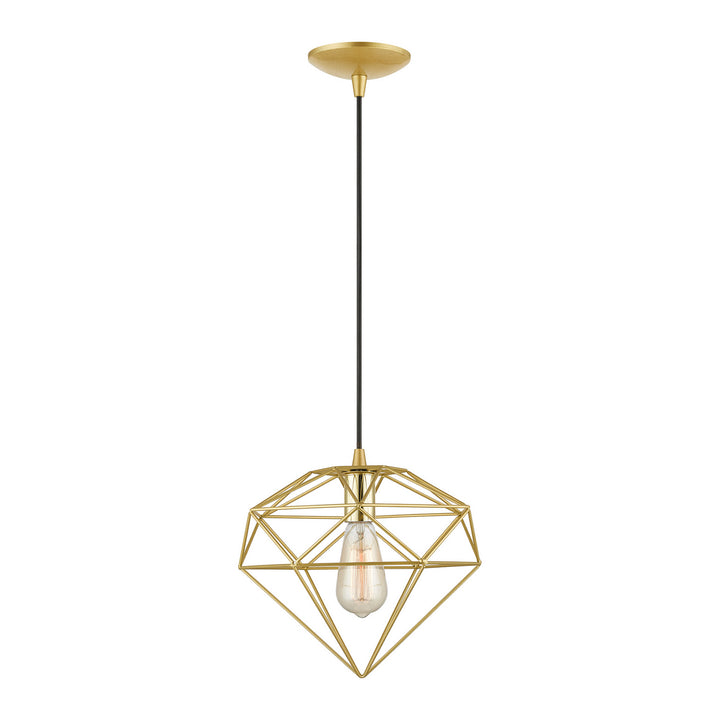 Livex Knox 49152-33 Pendant Light - Soft Gold w/Polished Brass