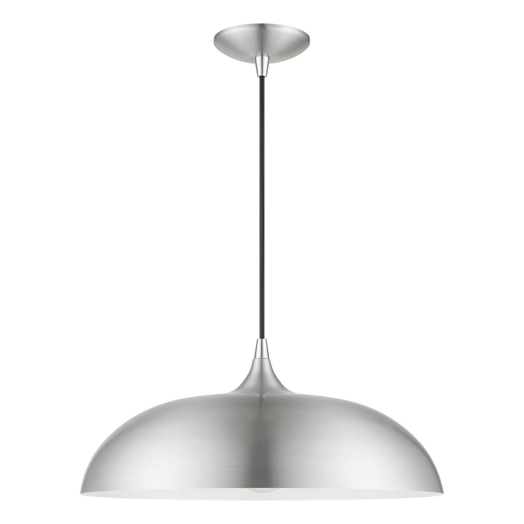 Livex Amador 49233-66 Pendant Light - Brushed Aluminum w/Polished Chrome