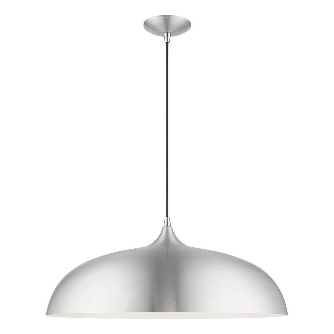 Livex Amador 49234-66 Pendant Light - Brushed Aluminum w/Polished Chrome