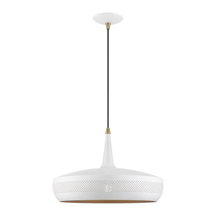 Livex Banbury 49353-03 Pendant Light - White w/Antique Brass