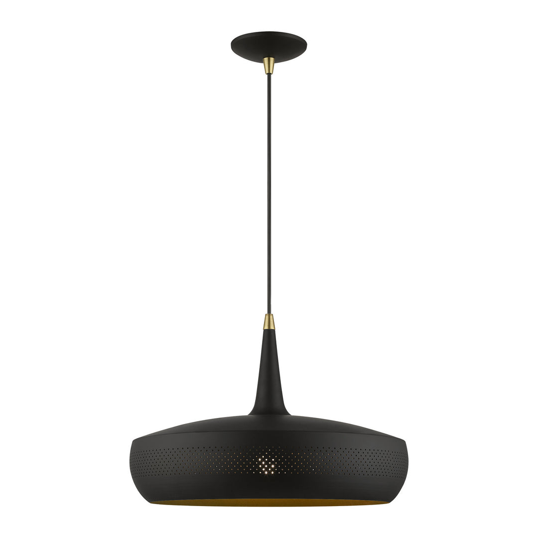 Livex Banbury 49353-04 Pendant Light - Black w/Antique Brass