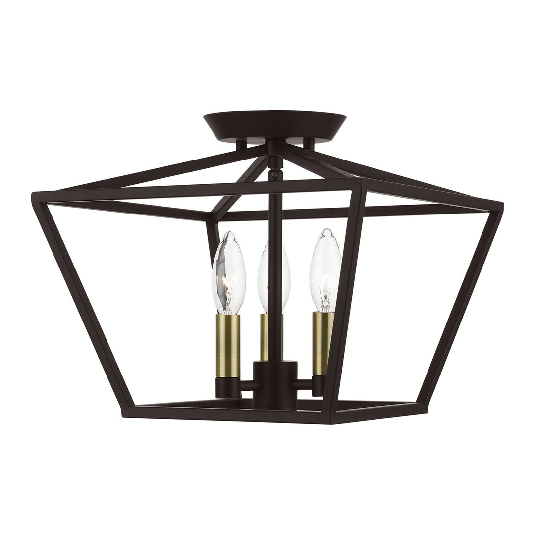 Livex Devone 49430-07 Ceiling Light - Bronze w/Antique Brass