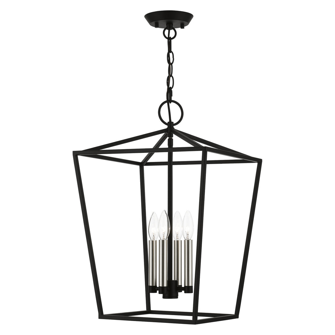 Livex Devone 49434-04 Pendant Light - Black w/Brushed Nickel