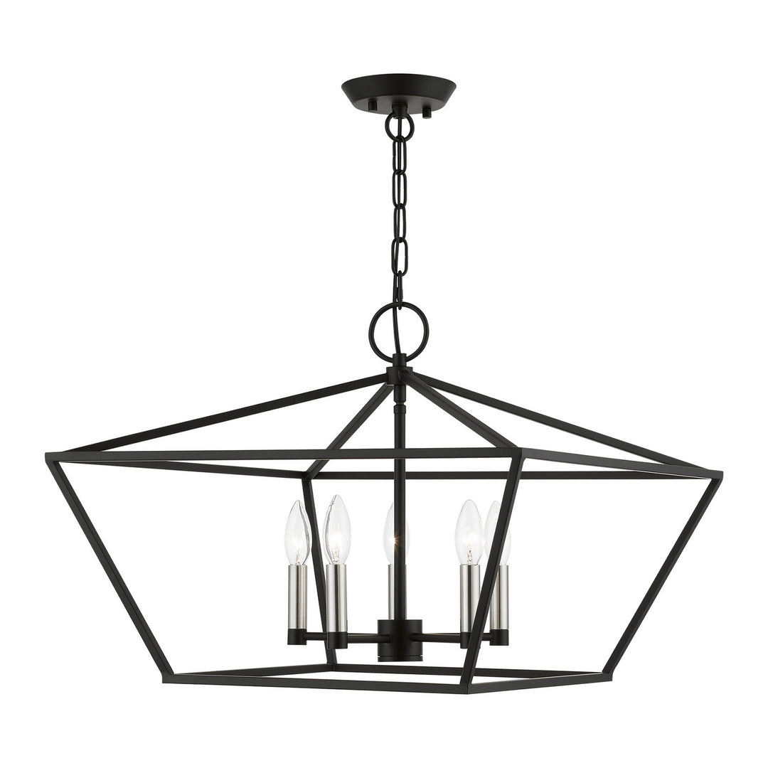 Livex Devone 49435-04 Pendant Light - Black w/Brushed Nickel
