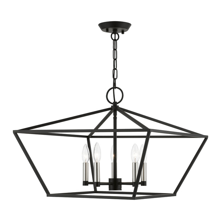 Livex Devone 49435-04 Pendant Light - Black w/Brushed Nickel