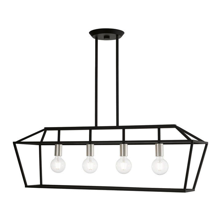 Livex Devone 49437-04 Pendant Light - Black w/Brushed Nickel