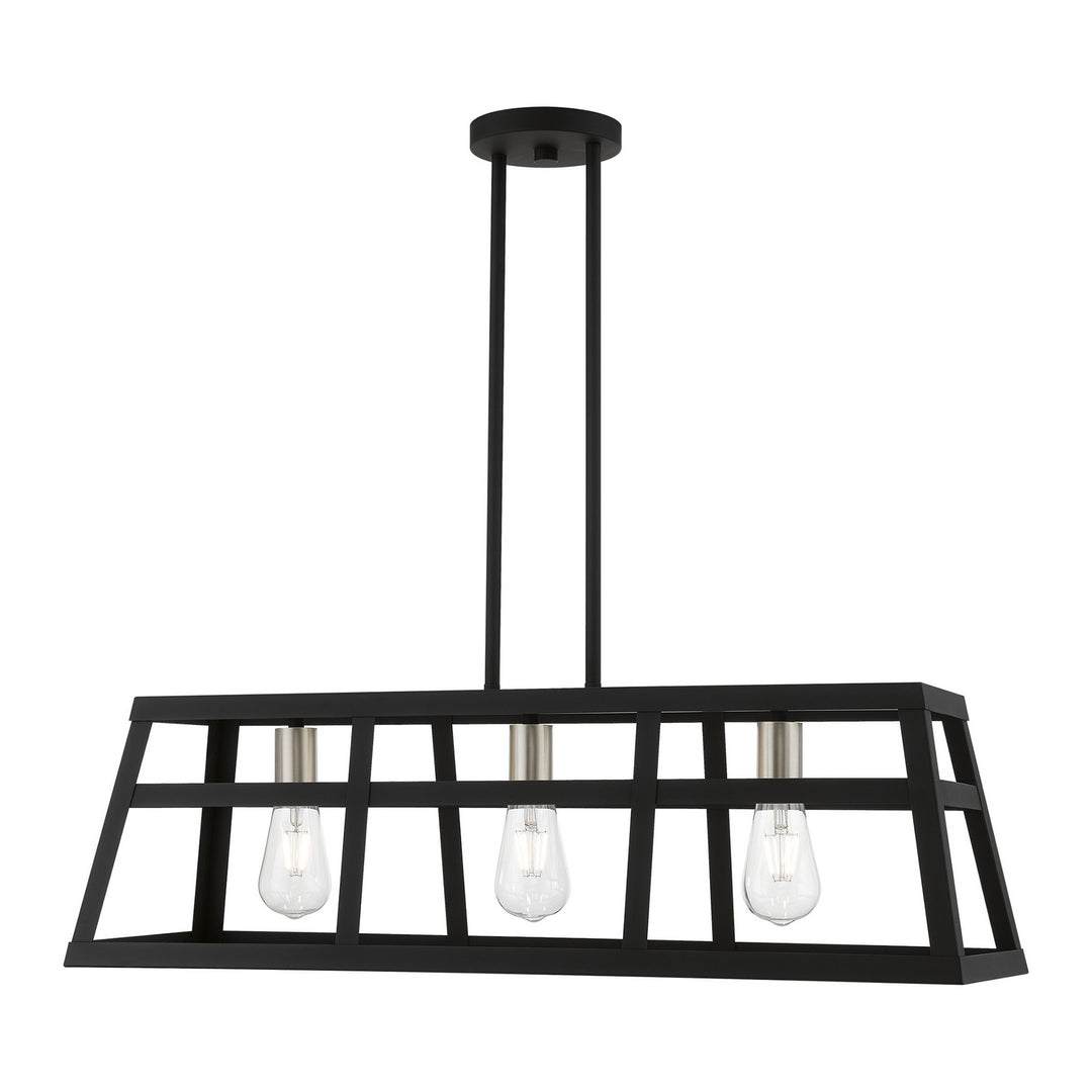 Livex Schofield 49563-04 Pendant Light - Black w/Brushed Nickel
