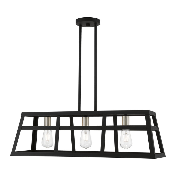 Livex Schofield 49563-04 Pendant Light - Black w/Brushed Nickel