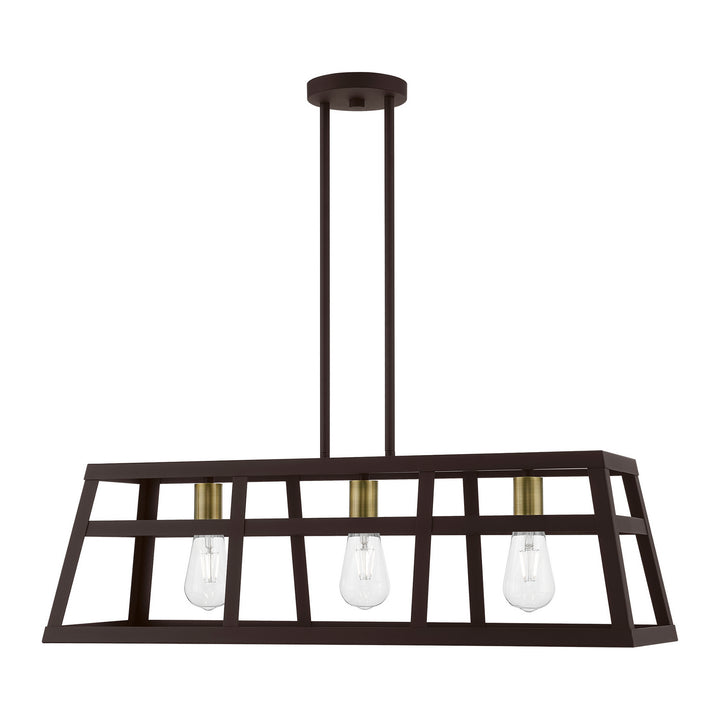 Livex Schofield 49563-07 Pendant Light - Bronze w/Antique Brass