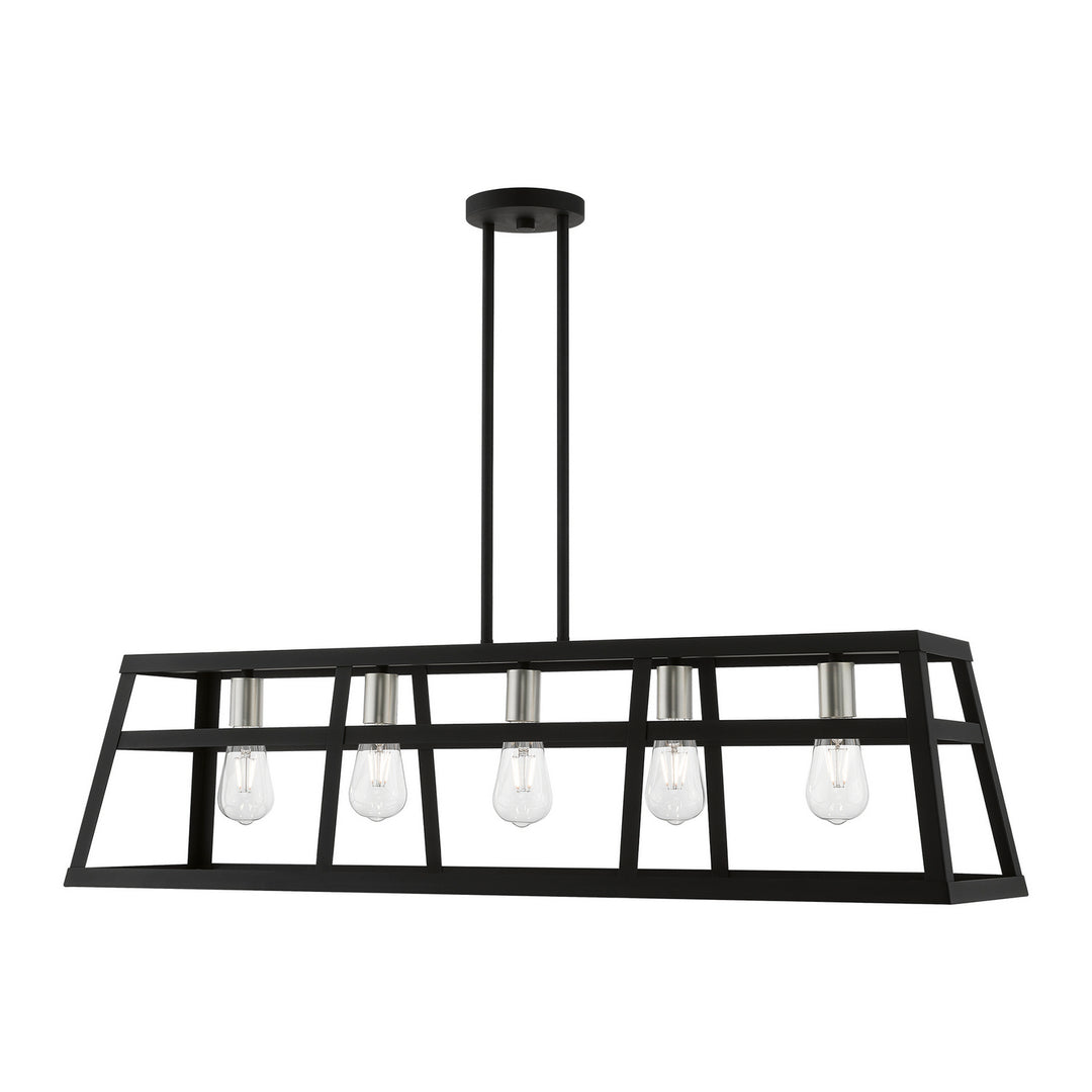 Livex Schofield 49565-04 Pendant Light - Black w/Brushed Nickel