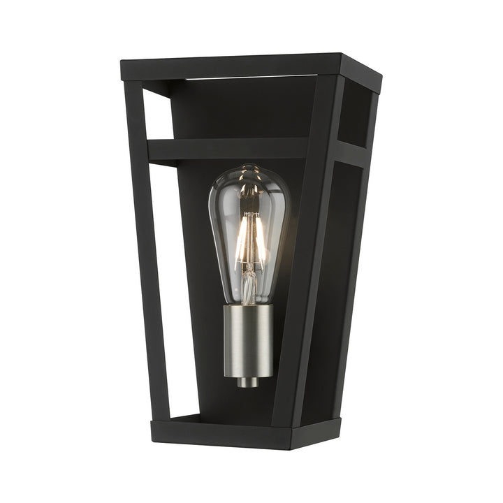 Livex Schofield 49567-04 Wall Sconce Light - Black w/Brushed Nickel