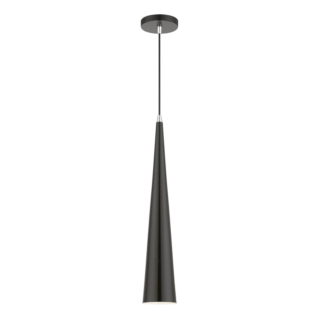 Livex Noho 49631-68 Pendant Light - Shiny Black w/Polished Chrome