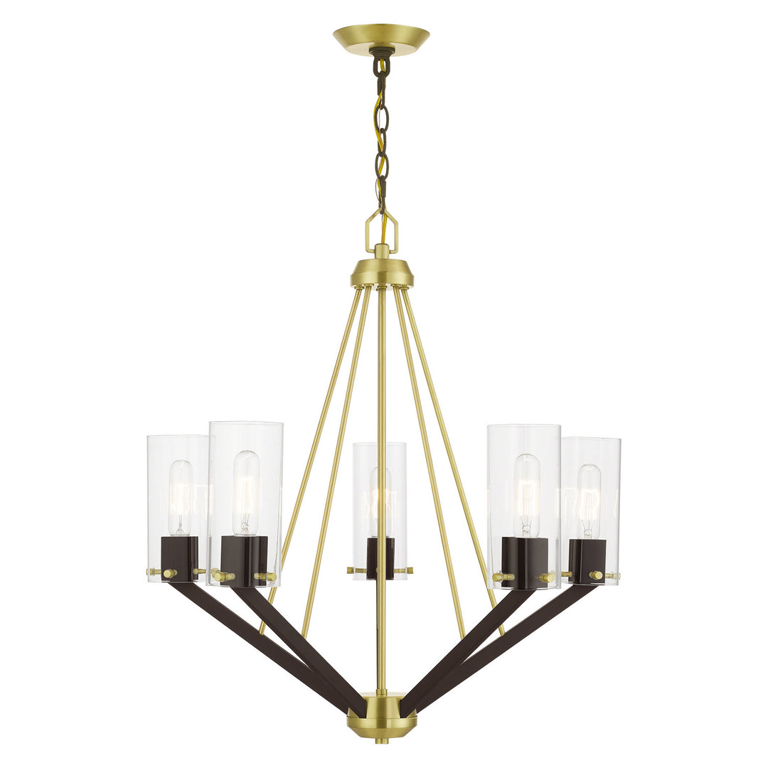 Livex Beckett 51165-12 Chandelier Light - Satin Brass & Bronze