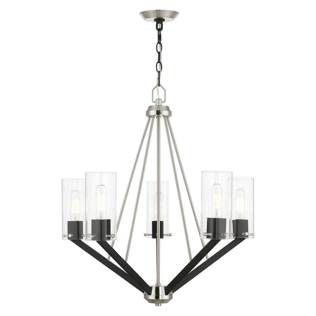 Livex Beckett 51165-91 Chandelier Light - Brushed Nickel & Black