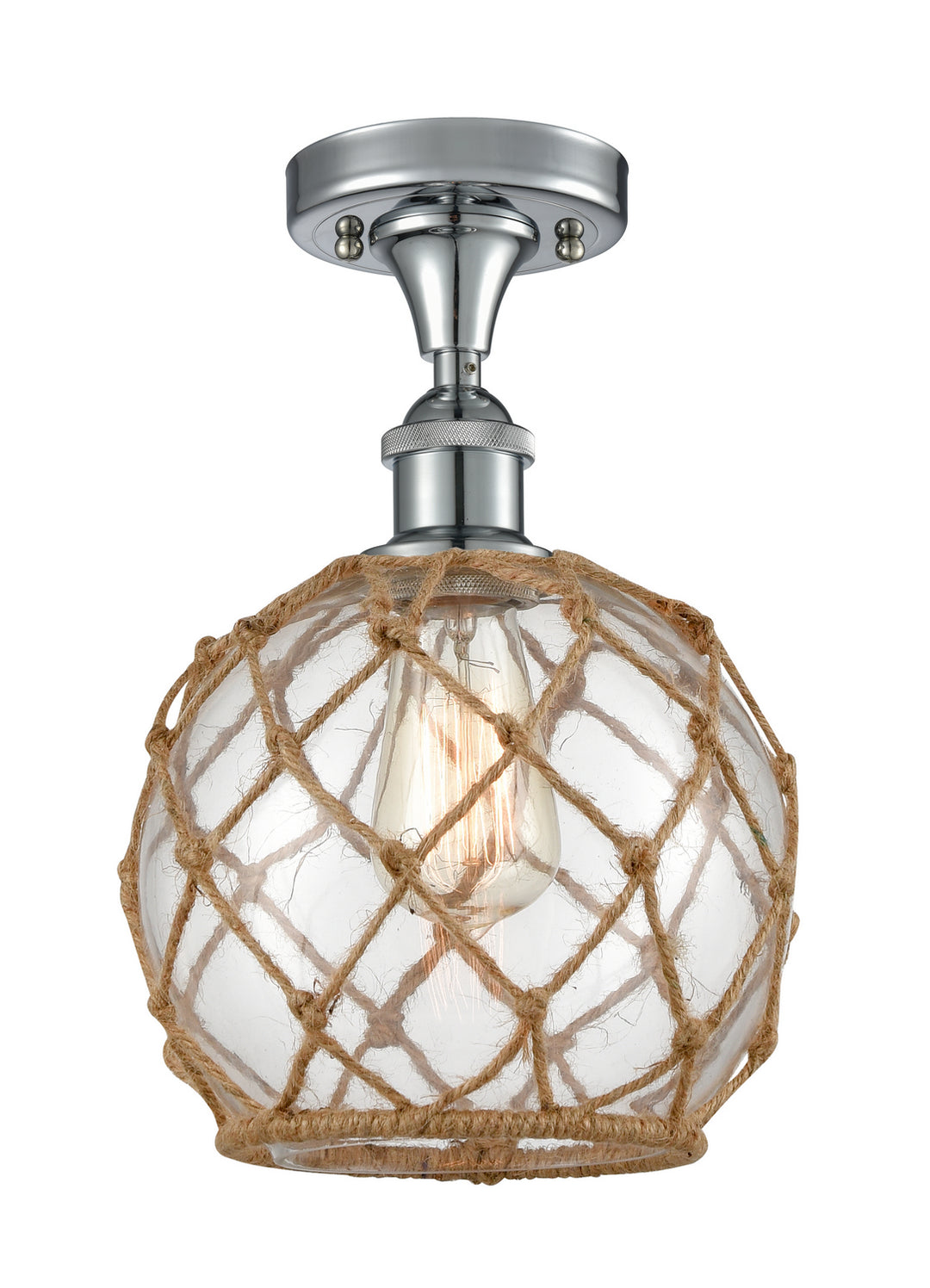 Innovations Ballston 516-1C-PC-G122-8RB Ceiling Light - Polished Chrome