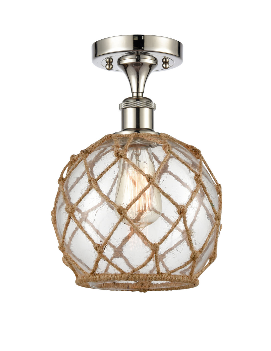Innovations Ballston 516-1C-PN-G122-8RB Ceiling Light - Polished Nickel