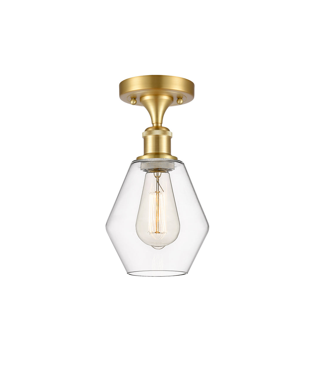 Innovations Ballston 516-1C-SG-G652-6-LED Ceiling Light - Satin Gold