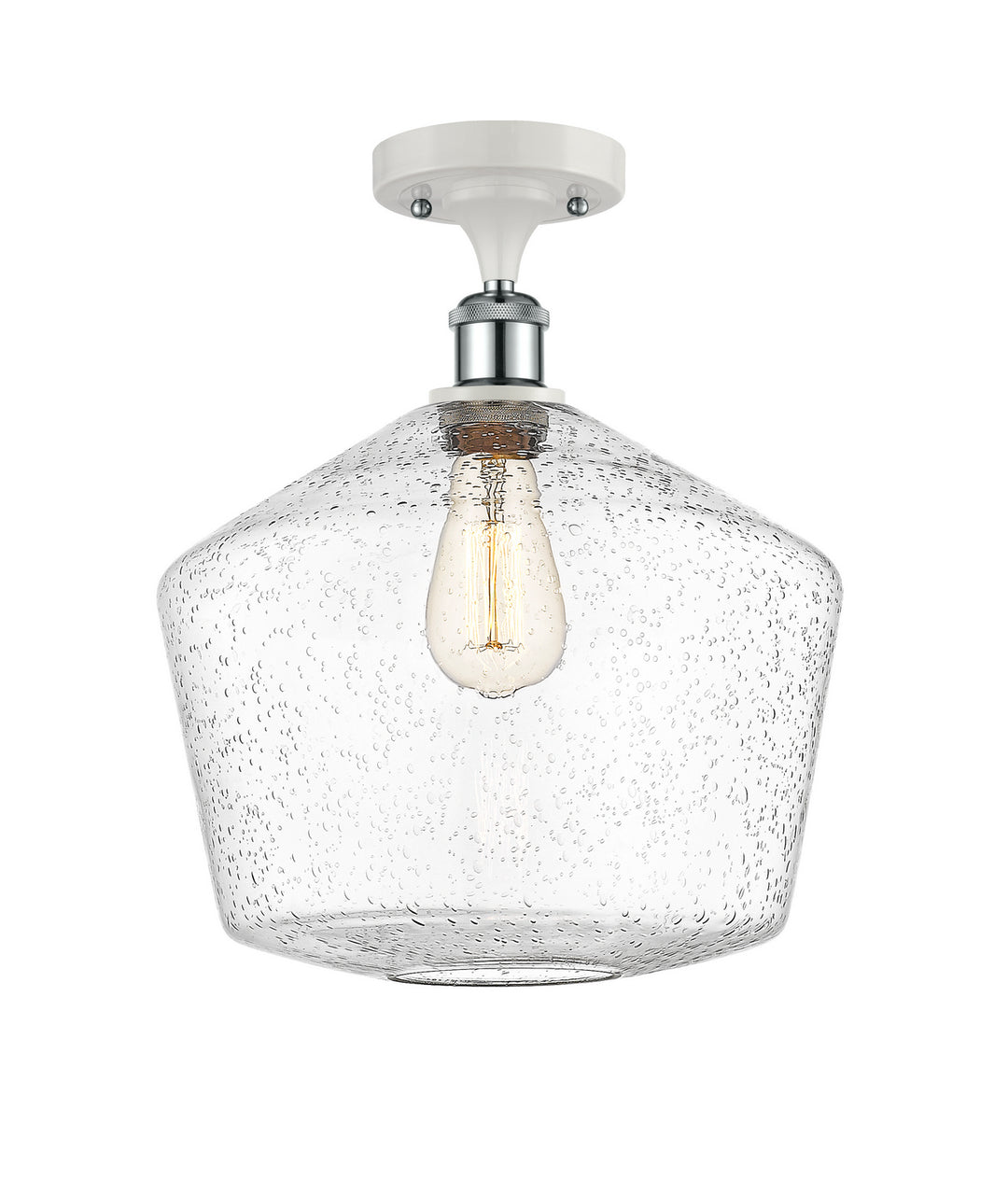 Innovations Ballston 516-1C-WPC-G654-12-LED Ceiling Light - White and Polished Chrome