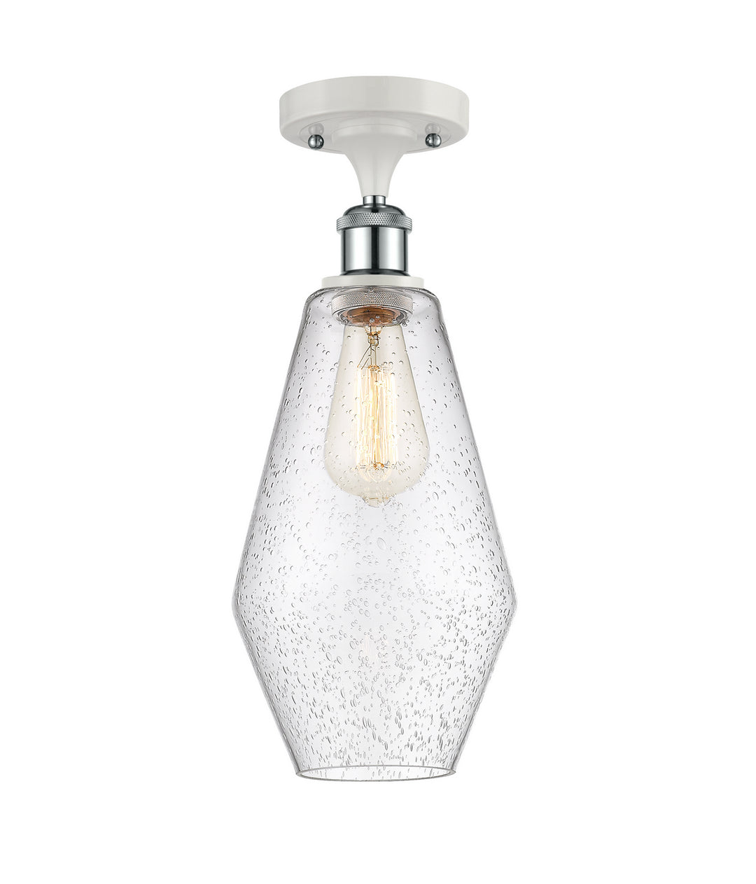 Innovations Ballston 516-1C-WPC-G654-7 Ceiling Light - White and Polished Chrome