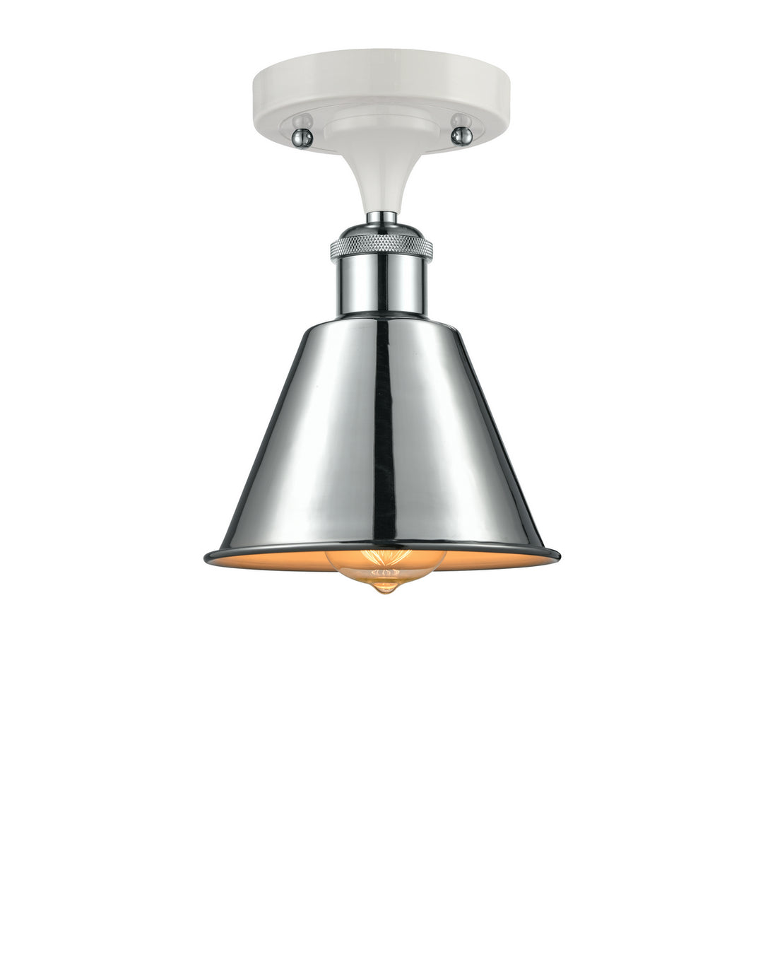 Innovations Ballston 516-1C-WPC-M8-LED Ceiling Light - White and Polished Chrome