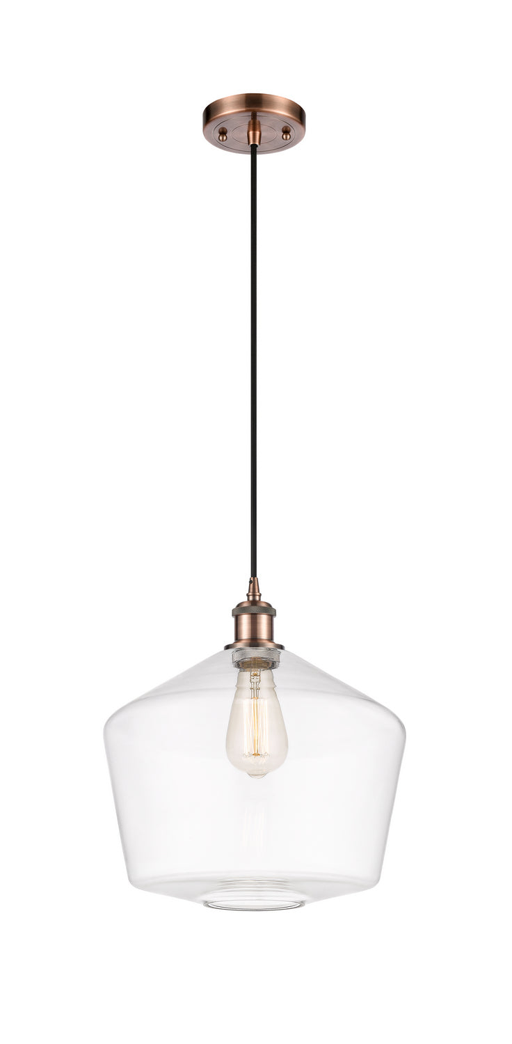 Innovations Ballston 516-1P-AC-G652-12-LED Pendant Light - Antique Copper