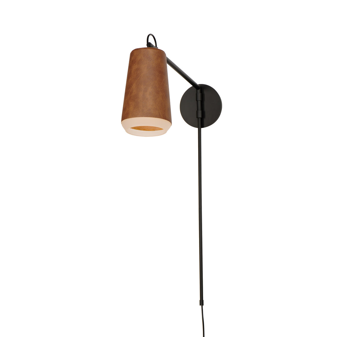 Maxim Lighting 10096WWDTN  Scout Lamp Weathered Wood / Tan Leather