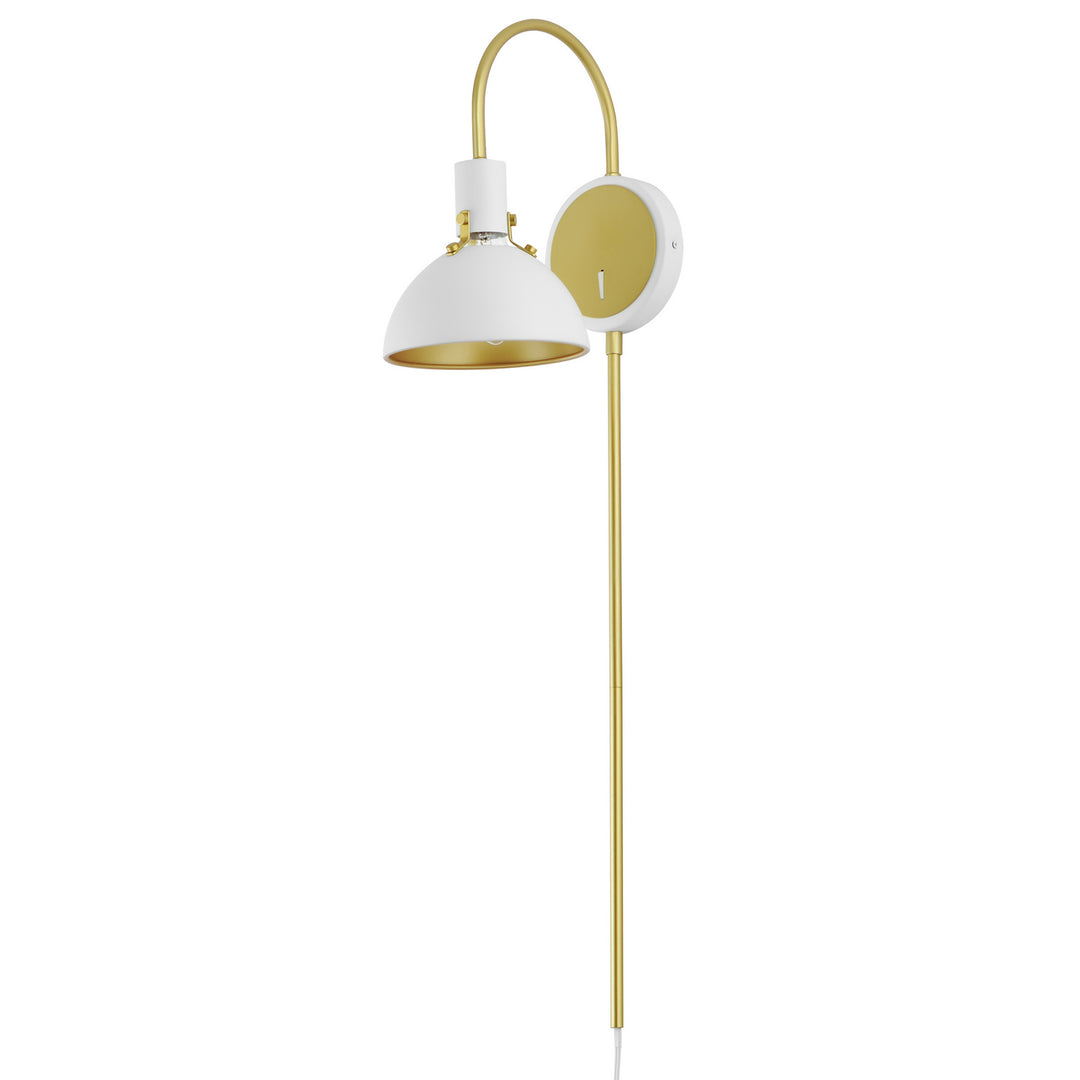 Maxim Lighting 12041WTSBR  Dawn Lamp White/Satin Brass