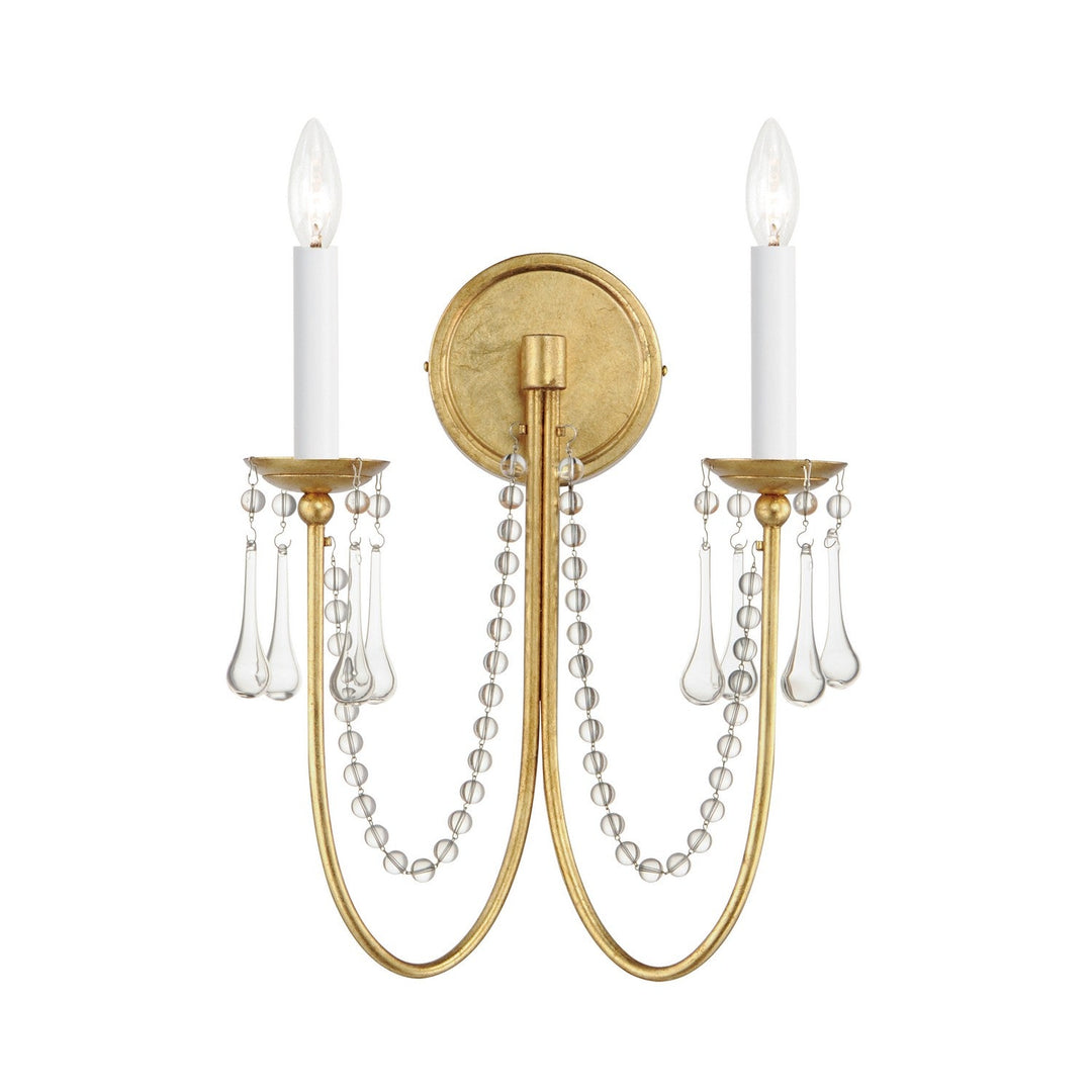 Maxim Plumette 12161GL/CRY Wall Sconce Light - Gold Leaf