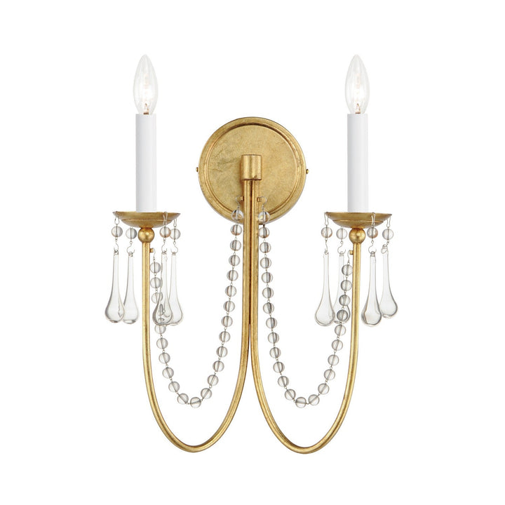 Maxim Plumette 12161GL/CRY Wall Sconce Light - Gold Leaf