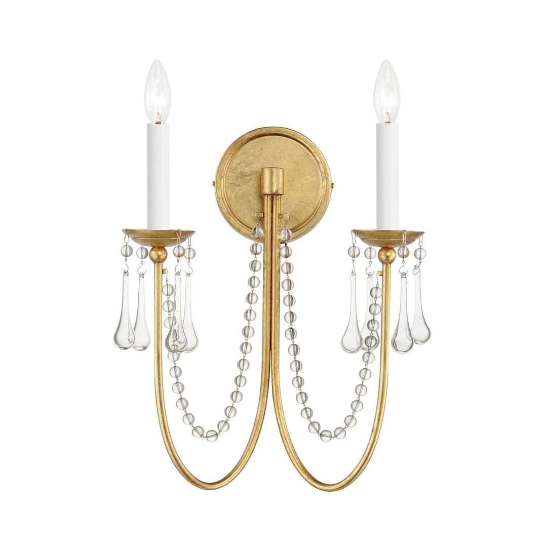 Maxim Plumette 12161GL/CRY Wall Sconce Light - Gold Leaf