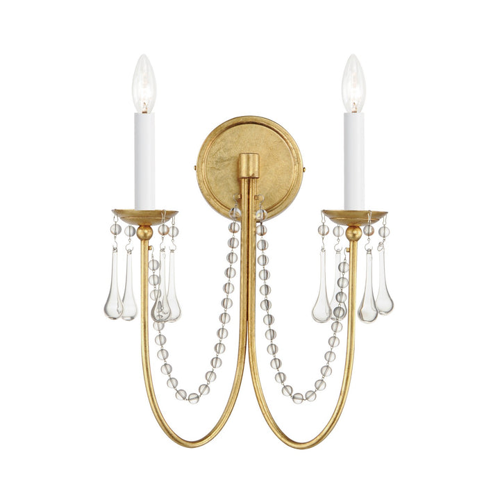 Maxim Plumette 12161GL/CRY Wall Sconce Light - Gold Leaf