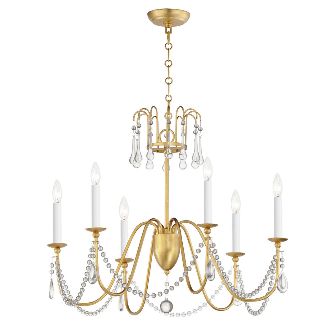 Maxim Plumette 12166GL/CRY Chandelier Light - Gold Leaf