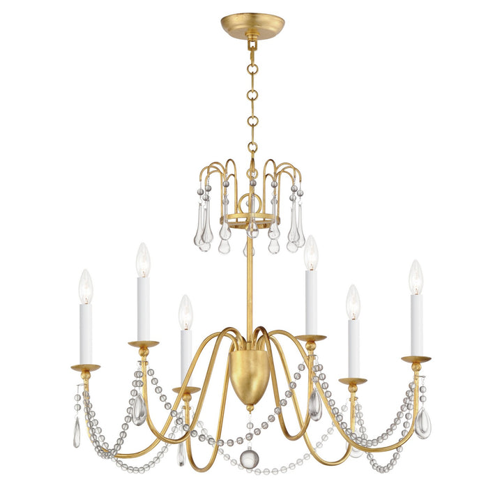 Maxim Plumette 12166GL/CRY Chandelier Light - Gold Leaf