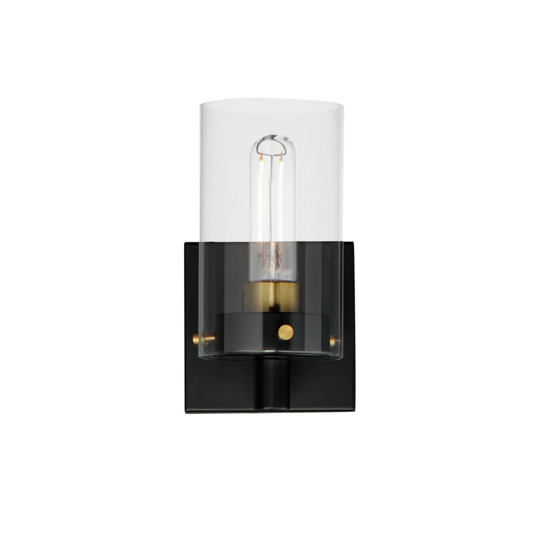 Maxim Pinn 12401CLBKSBR Wall Sconce Light - Black / Satin Brass