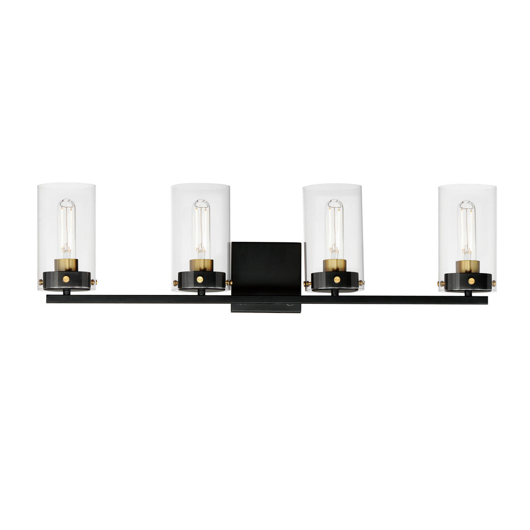 Maxim Pinn 12404CLBKSBR Bath Vanity Light 30 in. wide - Black / Satin Brass