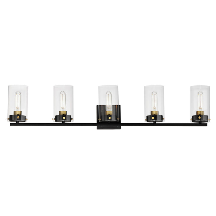 Maxim Pinn 12405CLBKSBR Bath Vanity Light 39 in. wide - Black / Satin Brass