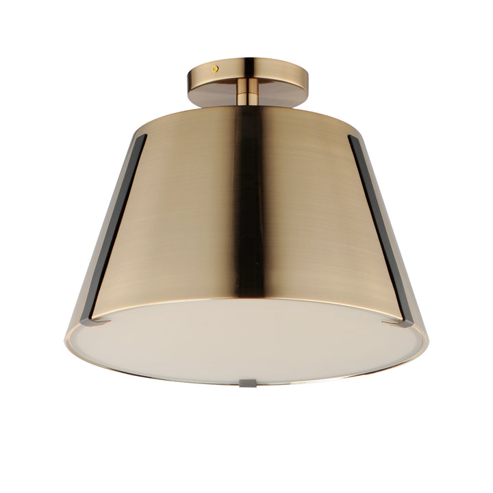 Maxim Carlo 25170DBZHR Ceiling Light - Dark Bronze, Leather, Heritage Brass