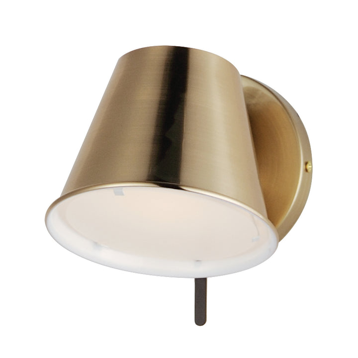 Maxim Carlo 25171DBZHR Wall Sconce Light - Dark Bronze, Leather, Heritage Brass