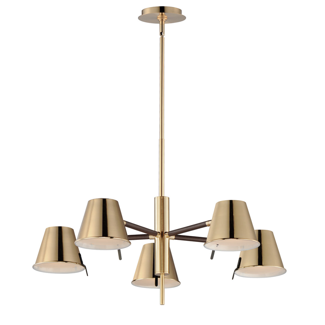 Maxim Carlo 25175DBZHR Chandelier Light - Dark Bronze, Leather, Heritage Brass