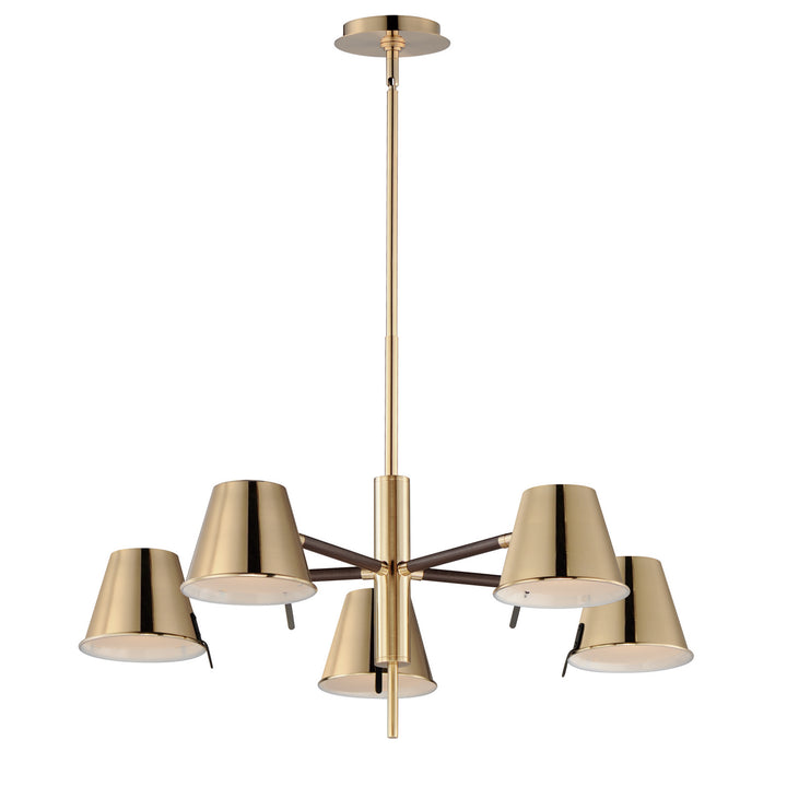 Maxim Carlo 25175DBZHR Chandelier Light - Dark Bronze, Leather, Heritage Brass