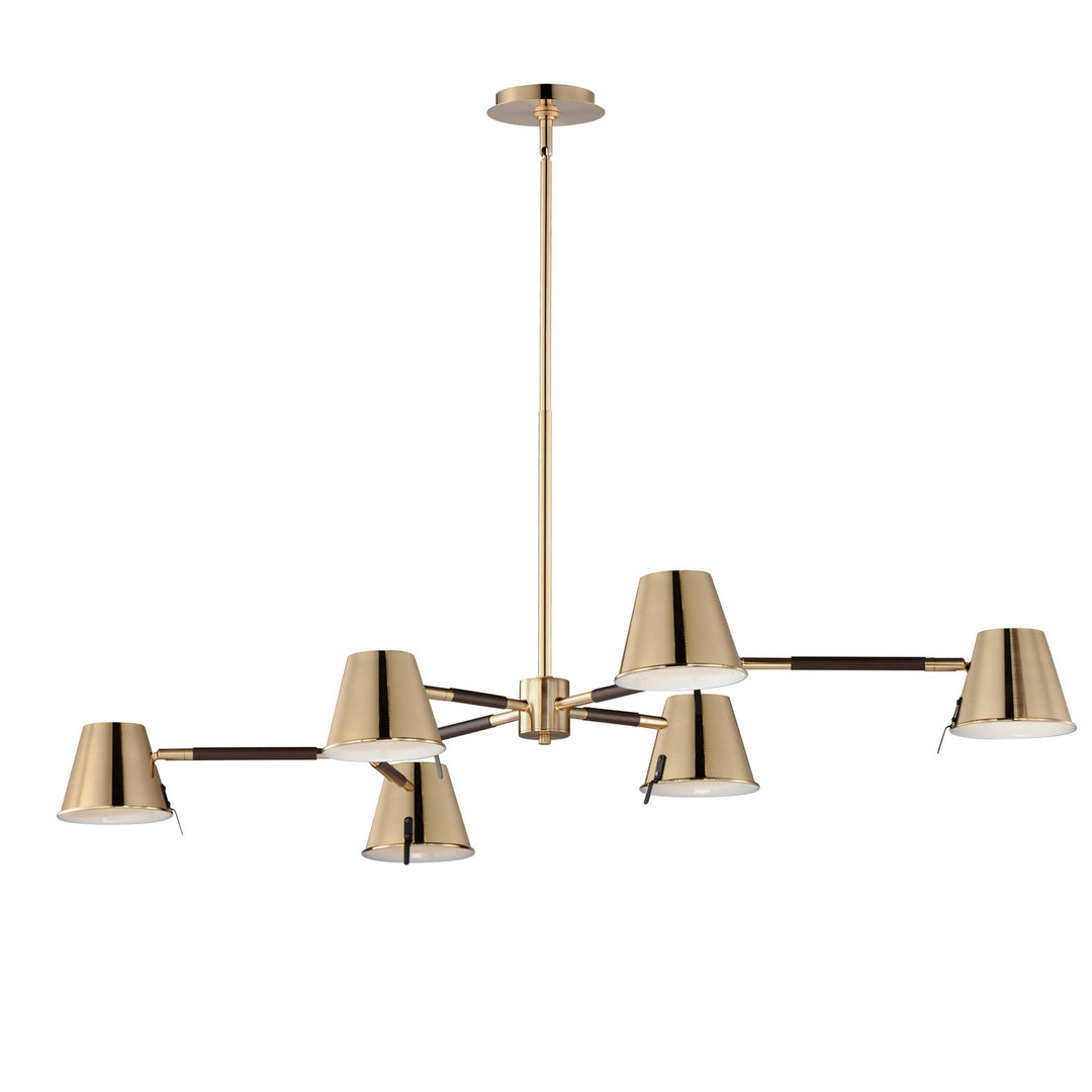 Maxim Carlo 25176DBZHR Chandelier Light - Dark Bronze, Leather, Heritage Brass