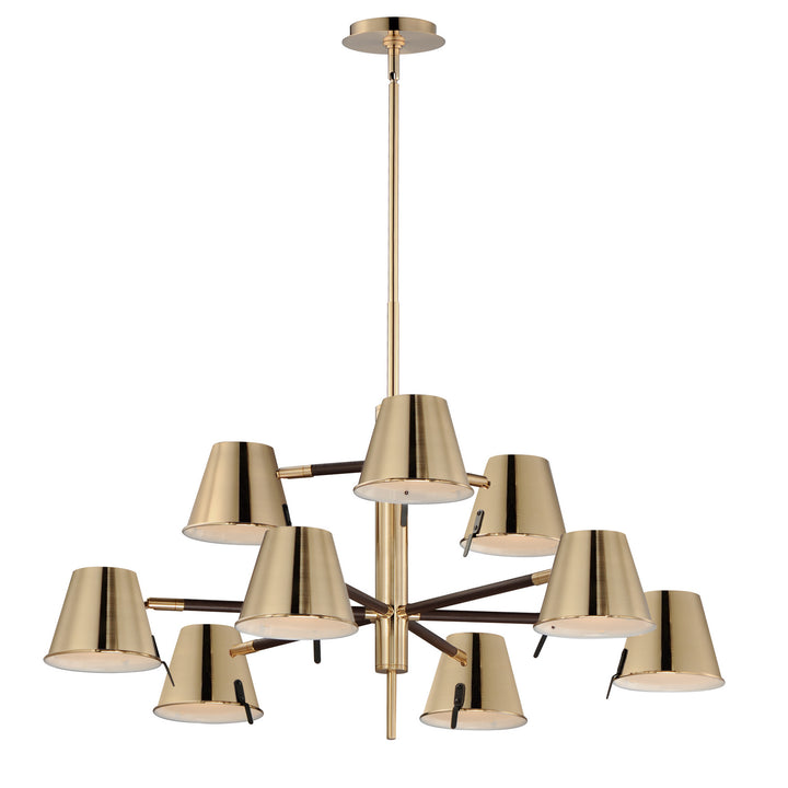 Maxim Carlo 25179DBZHR Chandelier Light - Dark Bronze, Leather, Heritage Brass