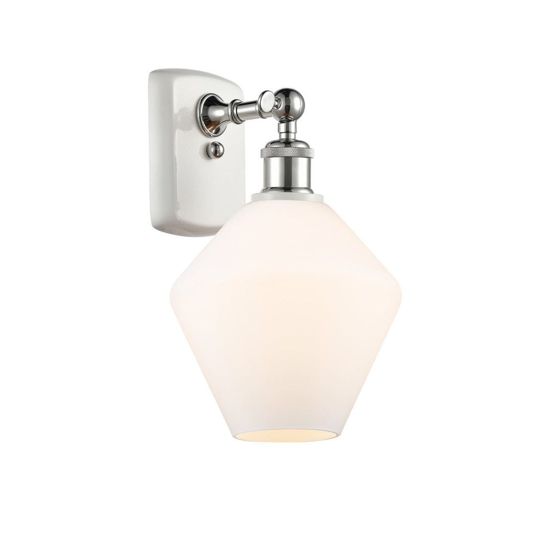 Innovations Ballston 516-1W-WPC-G651-8 Wall Sconce Light - White and Polished Chrome