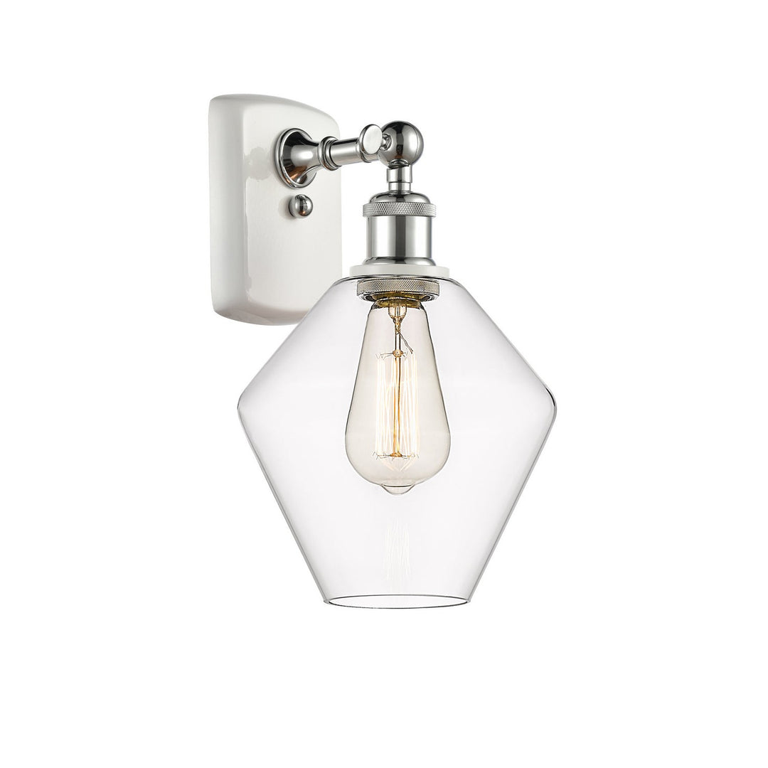 Innovations Ballston 516-1W-WPC-G652-8 Wall Sconce Light - White and Polished Chrome