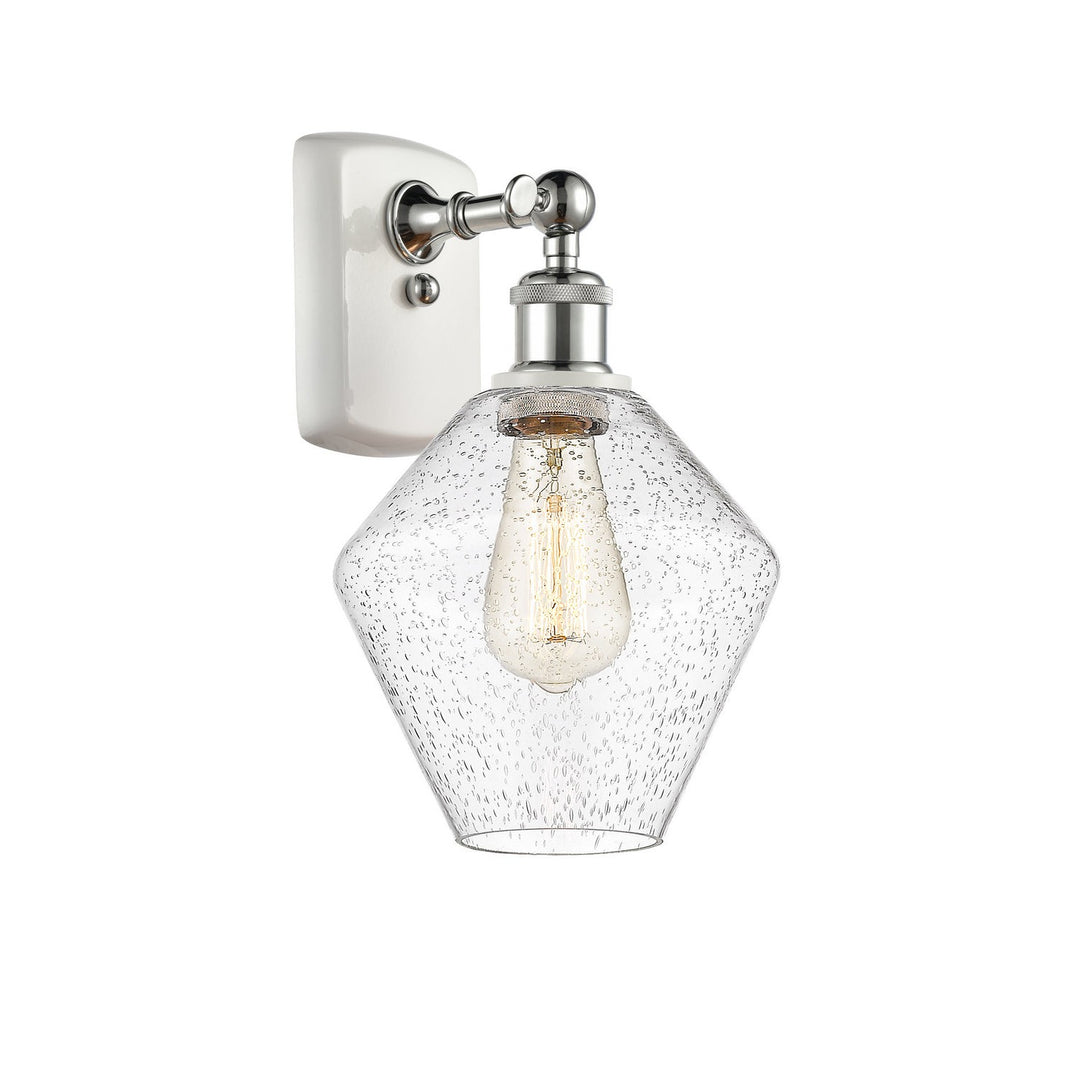 Innovations Ballston 516-1W-WPC-G654-8 Wall Sconce Light - White and Polished Chrome