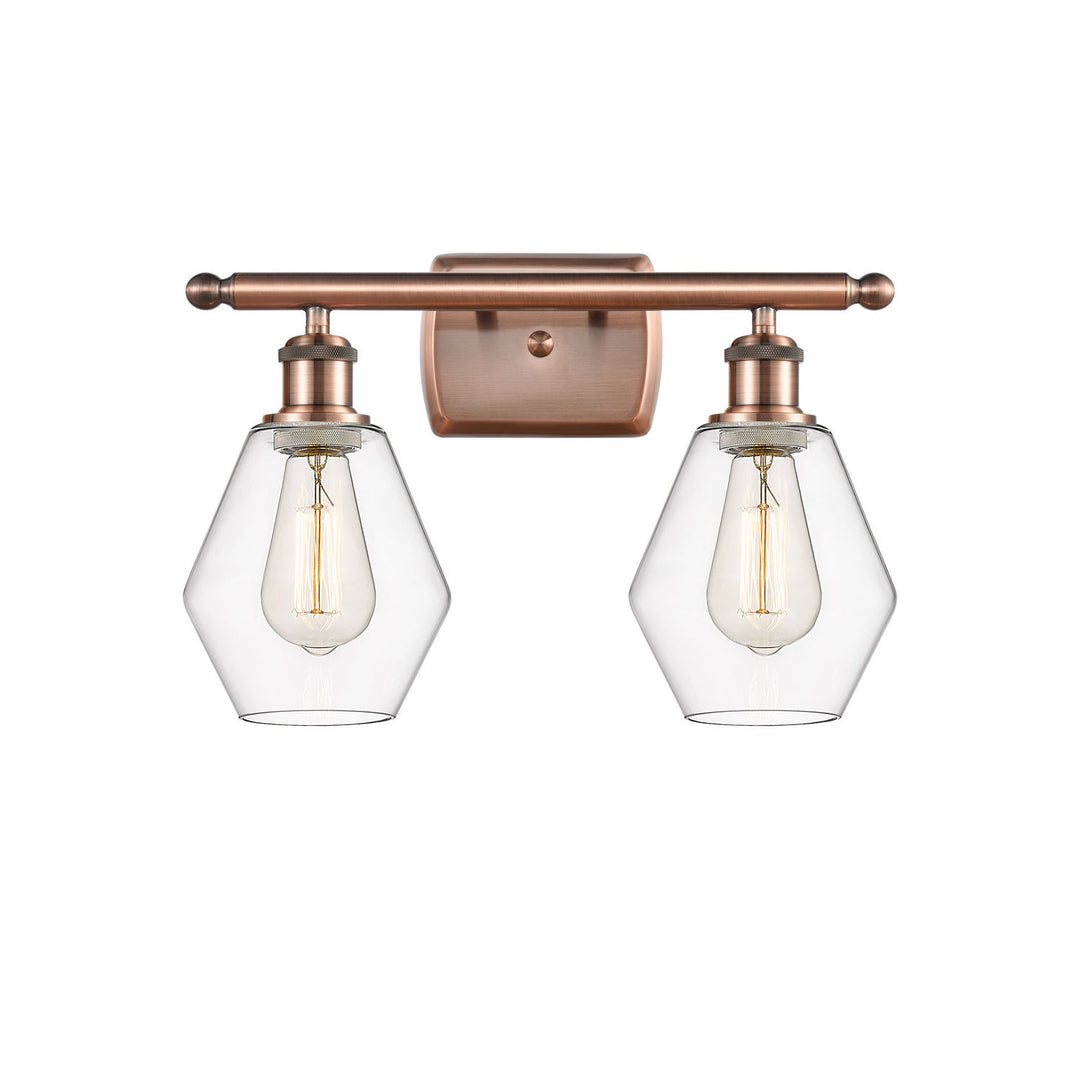 Innovations Ballston 516-2W-AC-G652-6-LED Bath Vanity Light 16 in. wide - Antique Copper