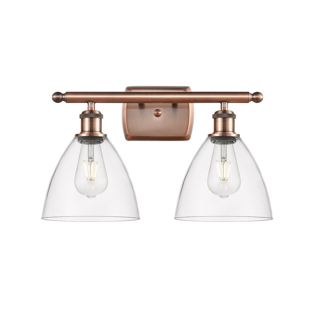 Innovations Ballston 516-2W-AC-GBD-752-LED Bath Vanity Light 18 in. wide - Antique Copper