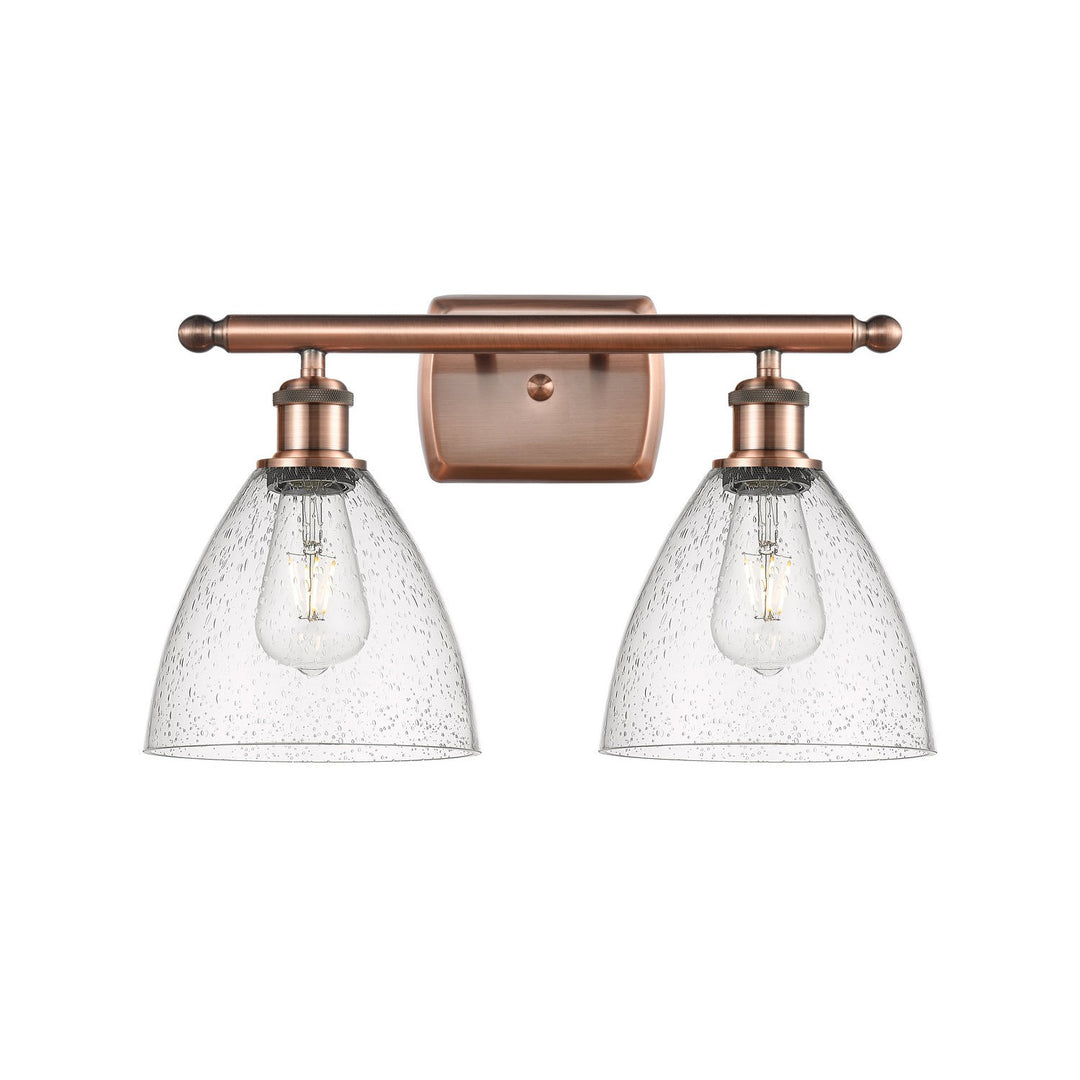 Innovations Ballston 516-2W-AC-GBD-754-LED Bath Vanity Light 18 in. wide - Antique Copper