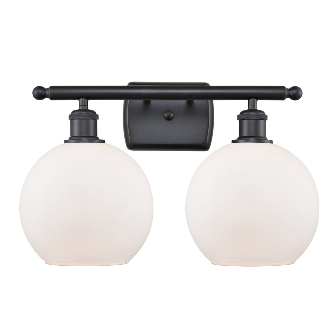 Innovations Ballston 516-2W-BK-G121-8-LED Bath Vanity Light 18 in. wide - Matte Black