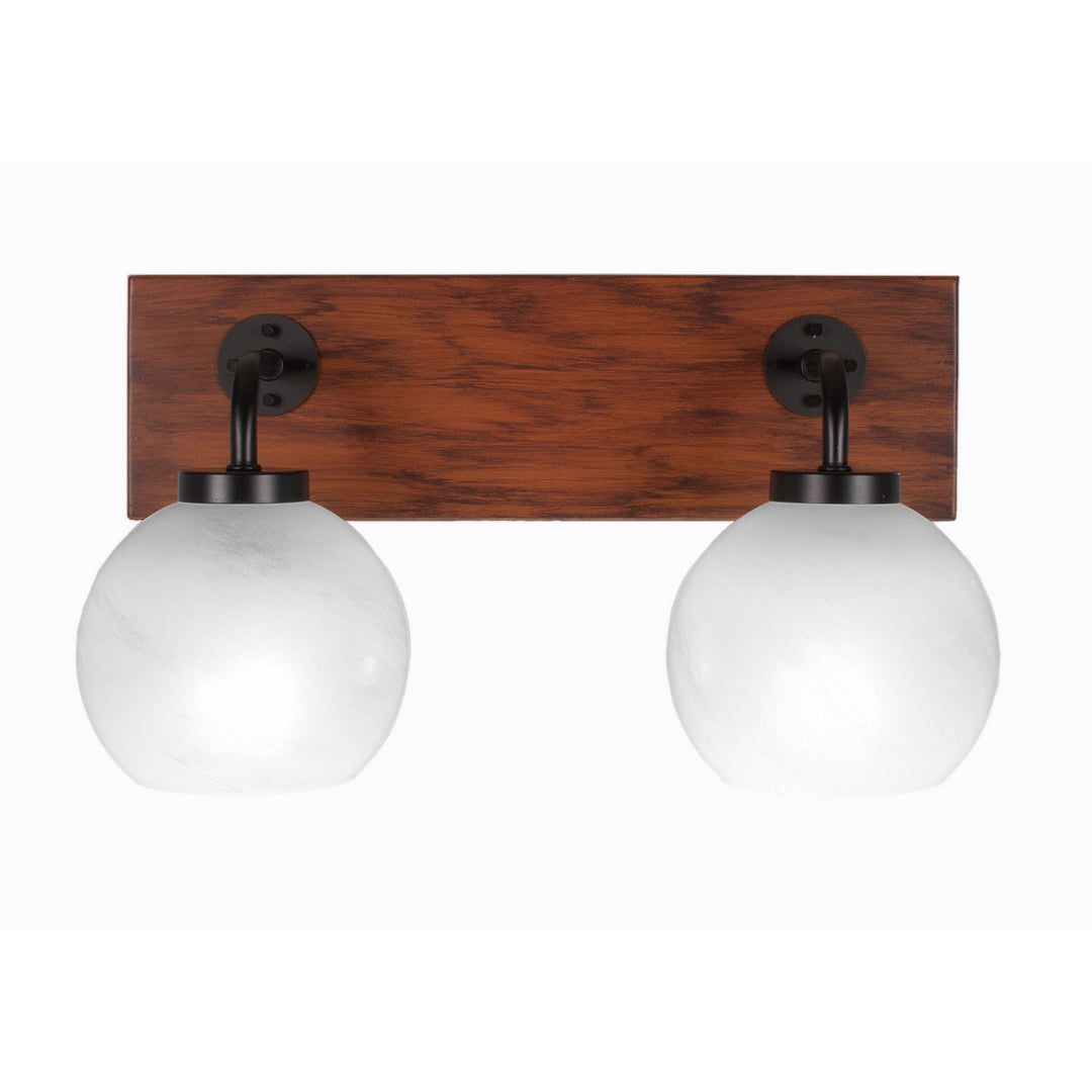 Toltec Oxbridge 1772-mbwg-4101 Bath Vanity Light 17 in. wide - Matte Black & Painted Wood-look